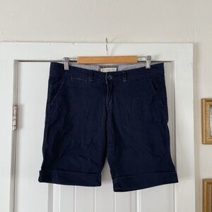 NWT Abercrombie and Fitch Cargo Shorts Low Rise Y2K Navy Blue Chino Size 6